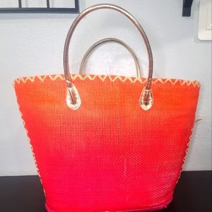 Victoria Secret Vintage Vibrant Beach straw Bag